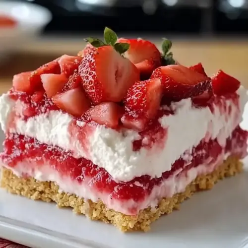 No Bake Strawberry Lasagna