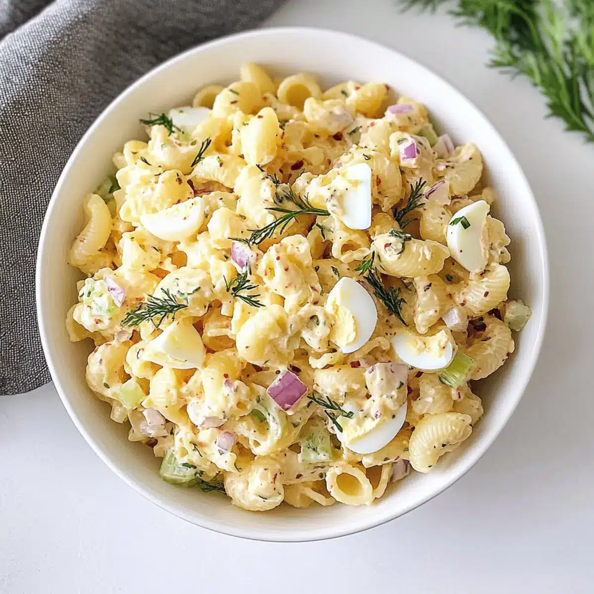 Creamy Deviled Eggs Pasta Salad
