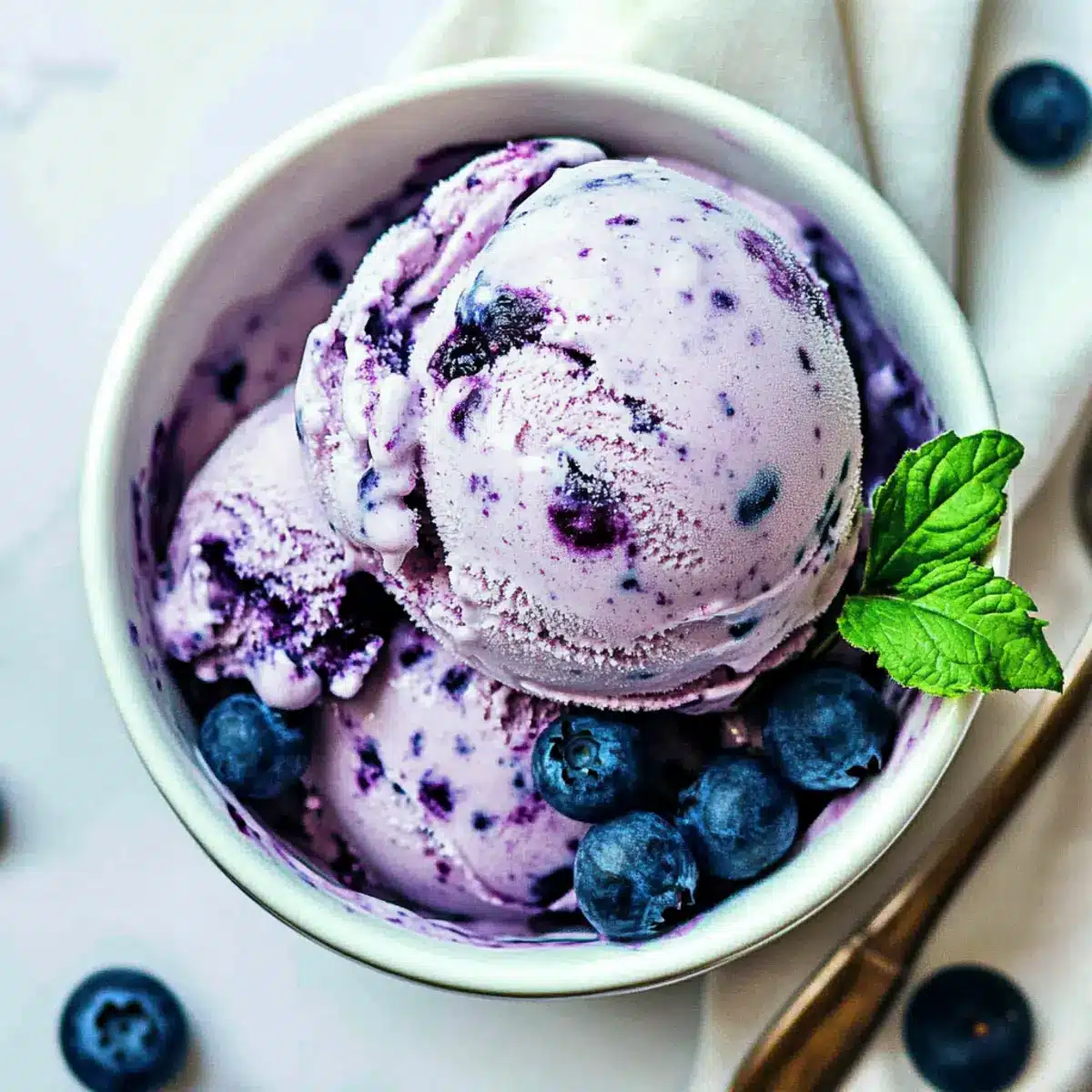 No Churn Blueberry Ice Cream