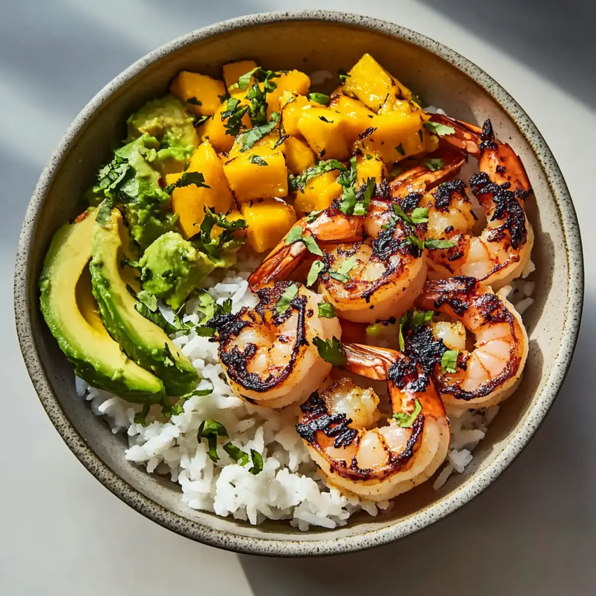 Charred Shrimp and Avocado Bowl