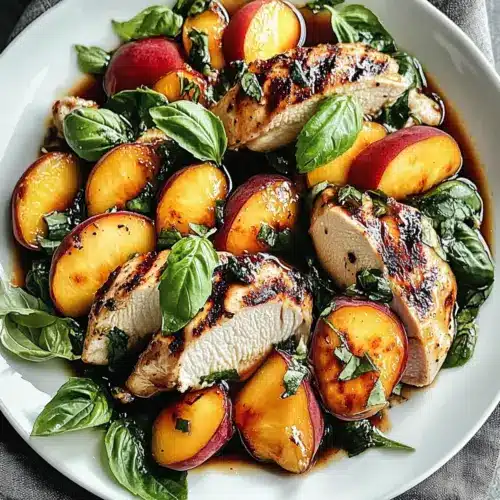 Juicy Peach Basil Chicken Caprese