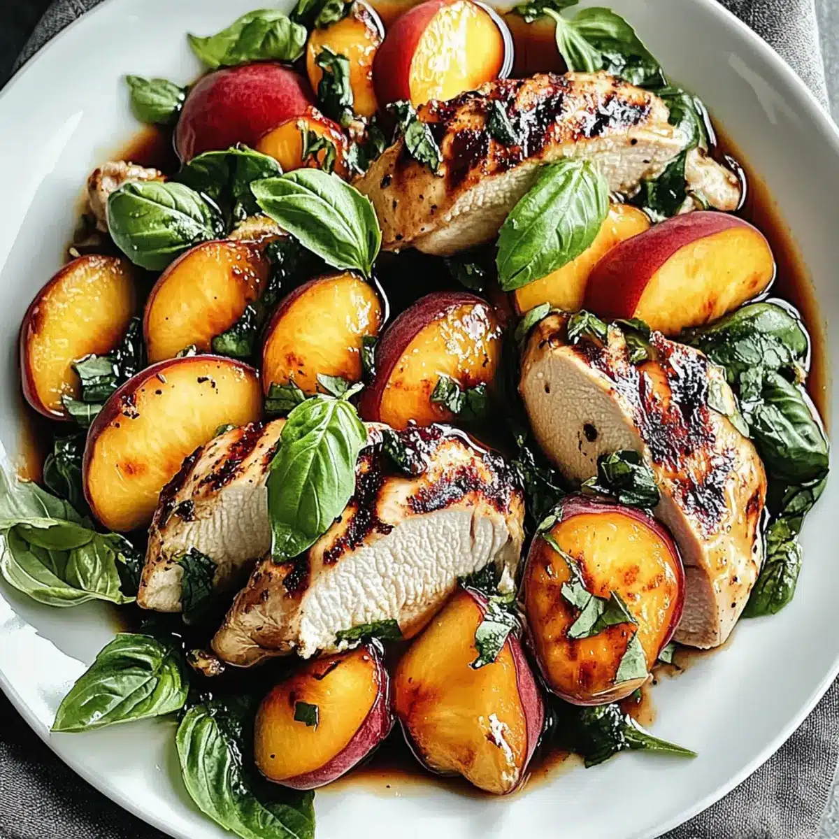 Juicy Peach Basil Chicken Caprese