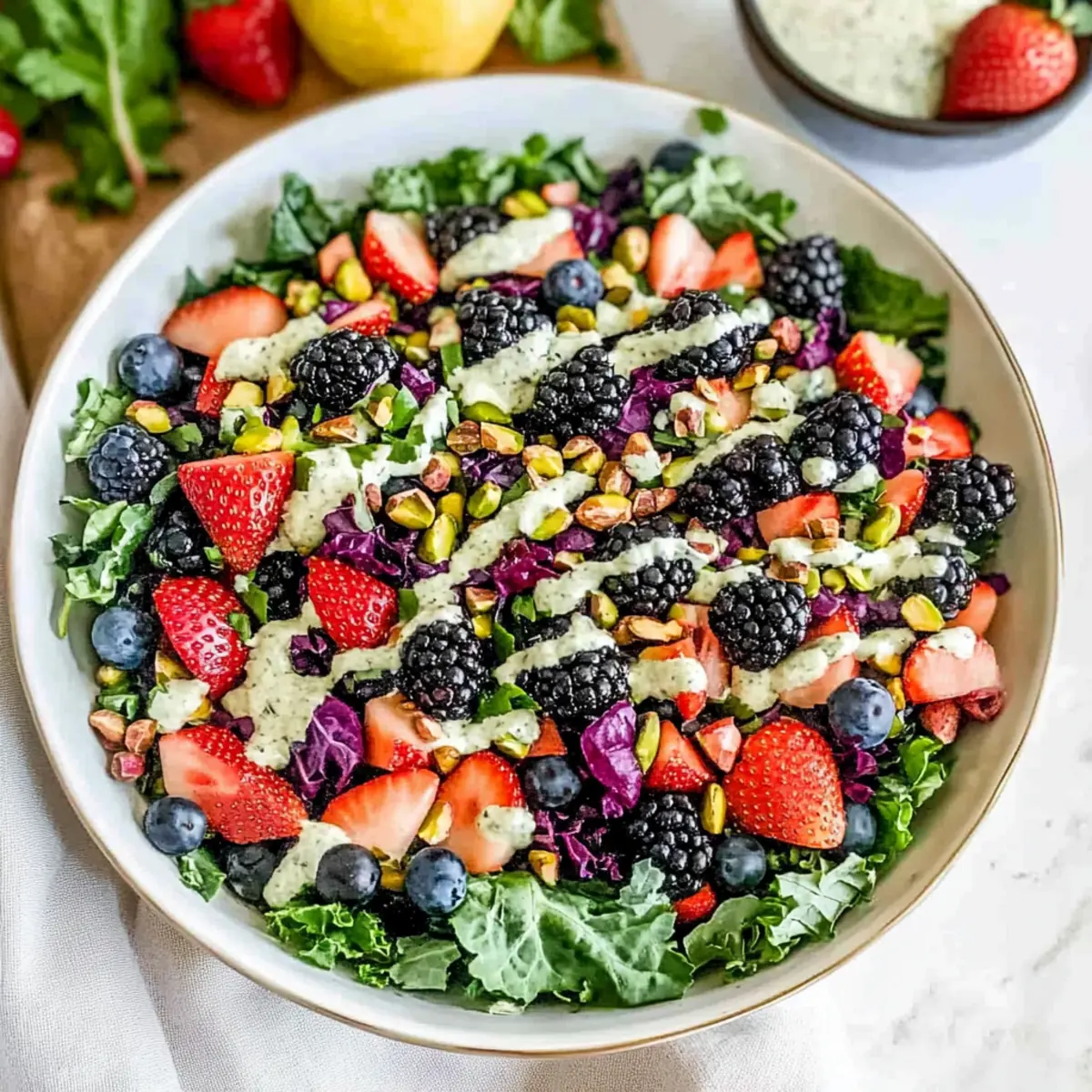 Berry Salad with Creamy Lemon Herb Dressing