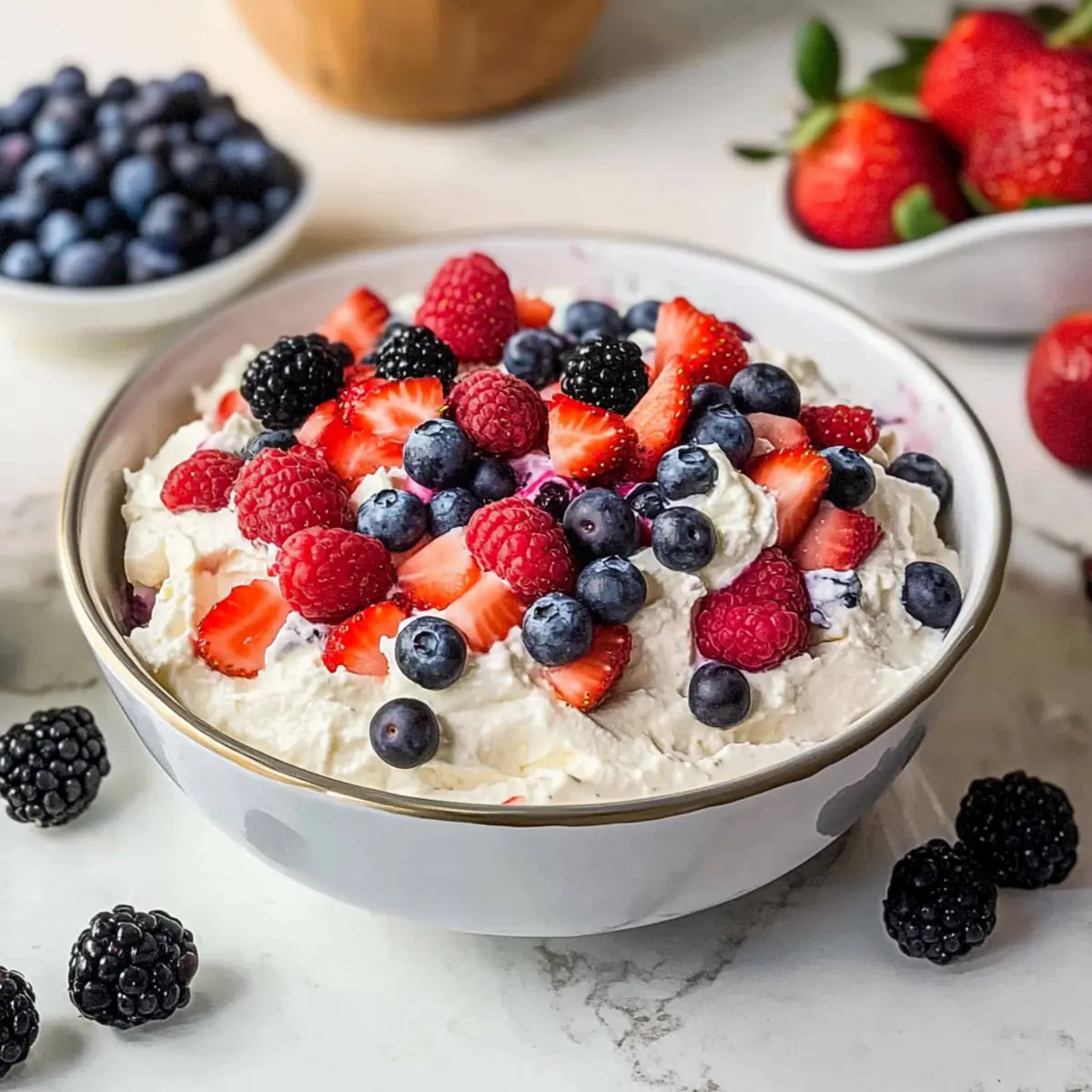 Red, White and Blue Cheesecake Salad
