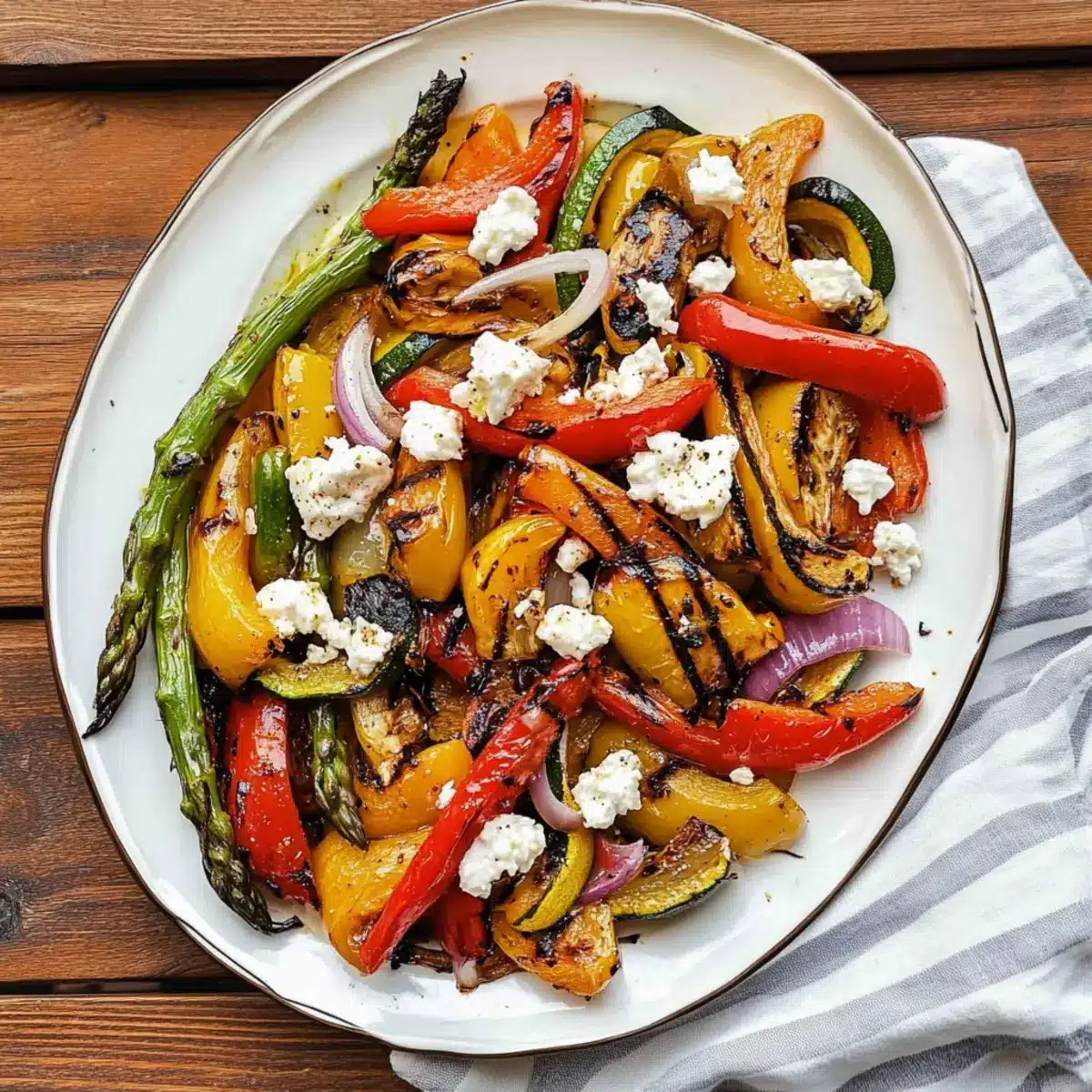 Balsamic Grilled Vegetables with Goat Cheese
