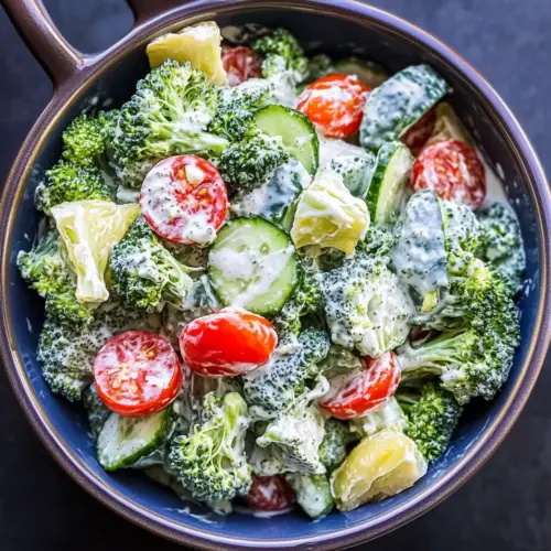 Broccoli Cucumber and Tomato Salad