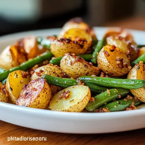 Garlic Potatoes and Green Beans