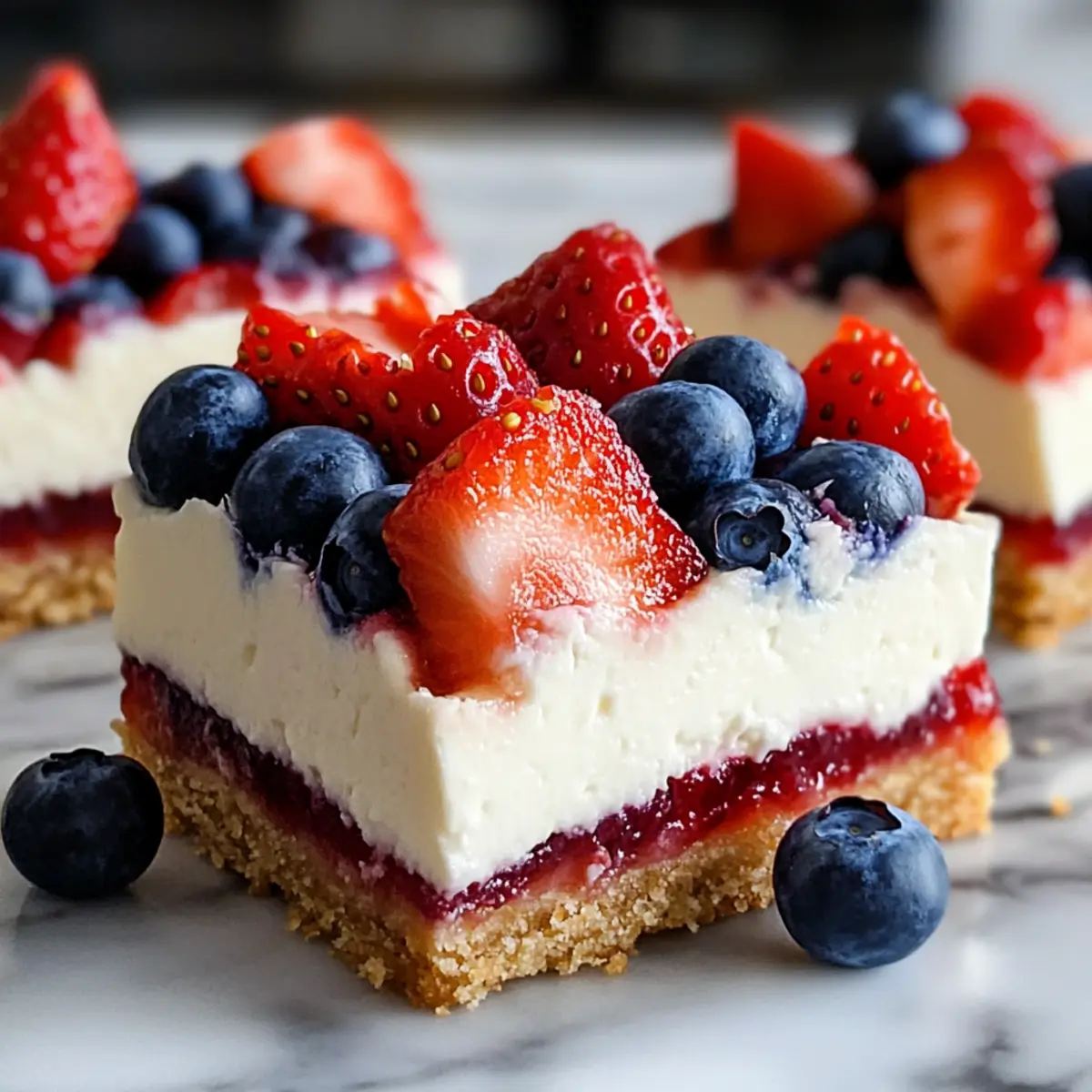 No-Bake Flag Cheesecake Bars