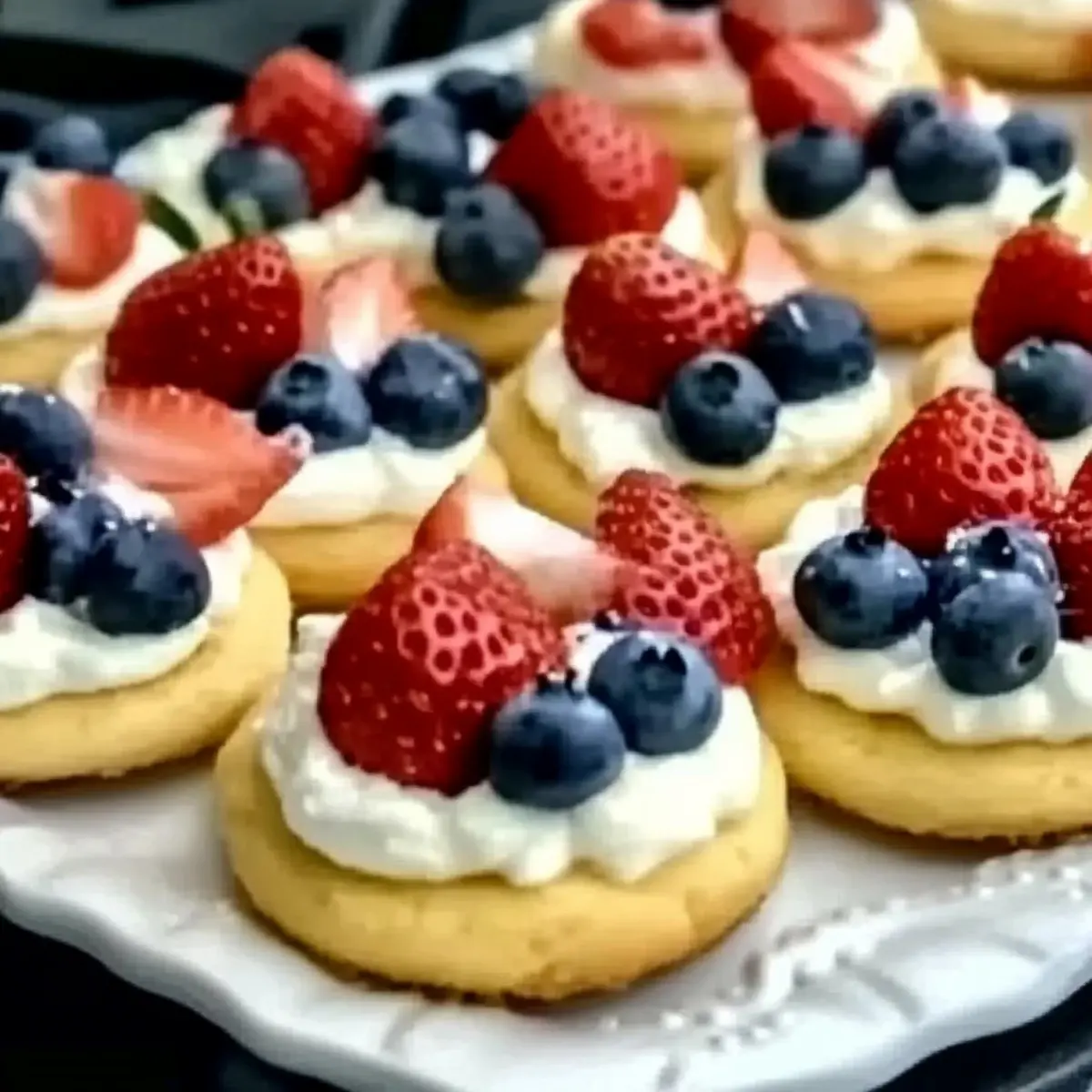 Mini Red, White, and Blue Fruit Pizzas
