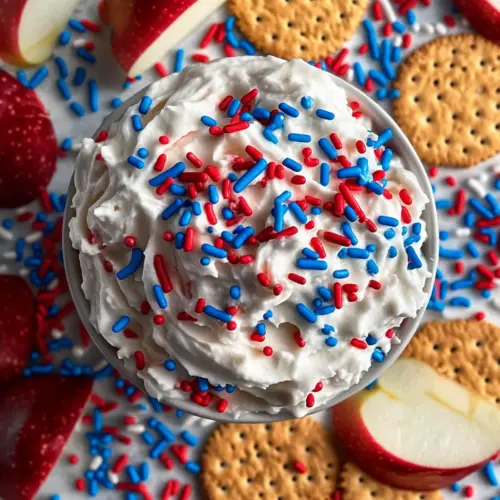 Red, White and Blue Funfetti Dip